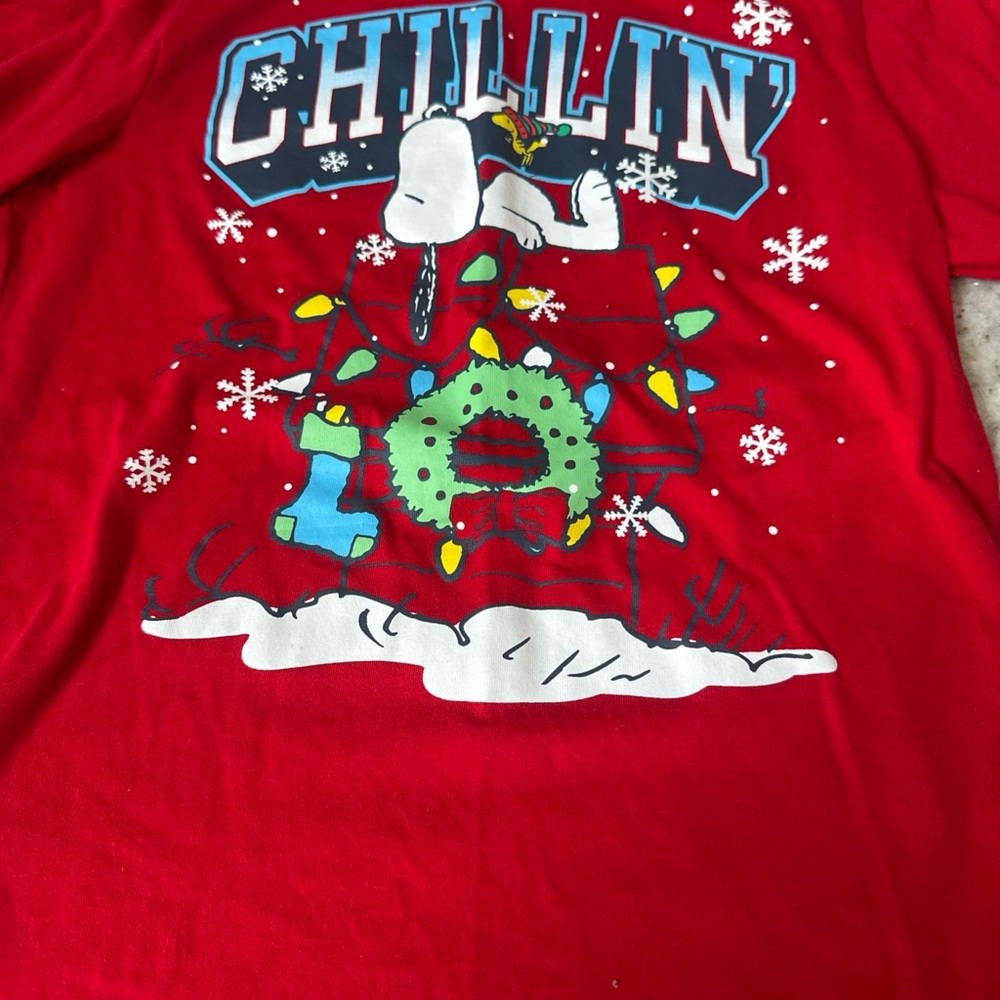 Red Graphic T-Shirt with Festive Design